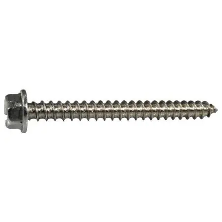 14 X 2-1/2 18-8 Stainless Slotted Hex Head Sheet Metal Screws (50 Pcs.)