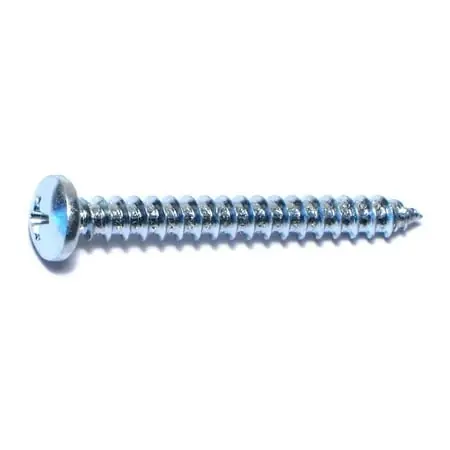 10 X 1-3/4 Zinc Phillips Pan Head Sheet Metal Screws Smsps-418 (100 Pcs)