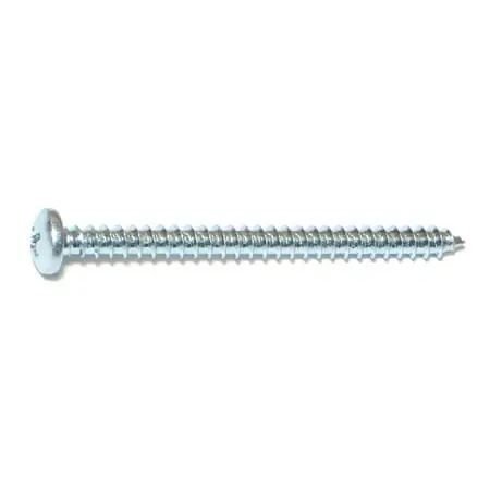 10 X 2-1/2 Zinc Plated Steel Phillips Pan Head Sheet Metal Screws - 100 Count