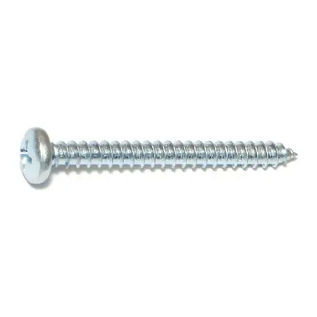 14 X 2-1/2 Zinc Plated Steel Phillips Pan Head Sheet Metal Screws - 100 Count