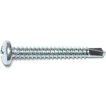 10 X 1-1/2 Inch Zinc Phillips Pan Self-drilling Screws - 100 Count Box