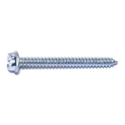8 X 1-3/4 Zinc Slotted Hex Sheet Metal Screws Smshws-050 (100 Pcs)