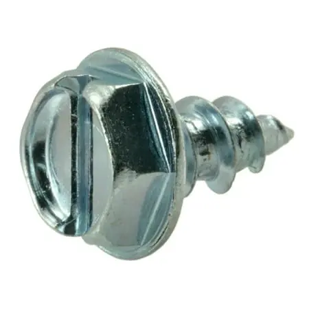 10 X 3/8 Zinc Slotted Hex Sheet Metal Screws Smshws-176 (100 Pcs)