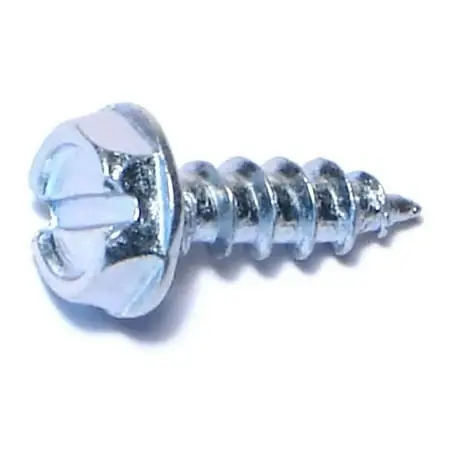 10 X 5/8 Zinc Slotted Hex Sheet Metal Screws Smshws-062 (100 Pcs)