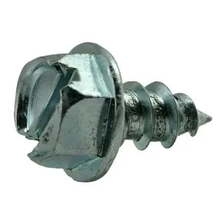 14 X 1/2 Zinc Slotted Hex Sheet Metal Screws Smshws-113 (100 Pcs)