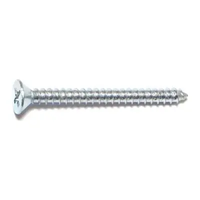 6 X 1-1/2 Zinc Plated Steel Phillips Flat Head Sheet Metal Screws - 100 Count