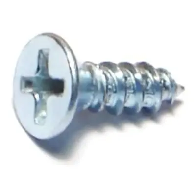 8 X 1/2 Zinc Plated Steel Phillips Flat Head Sheet Metal Screws - 100 Count