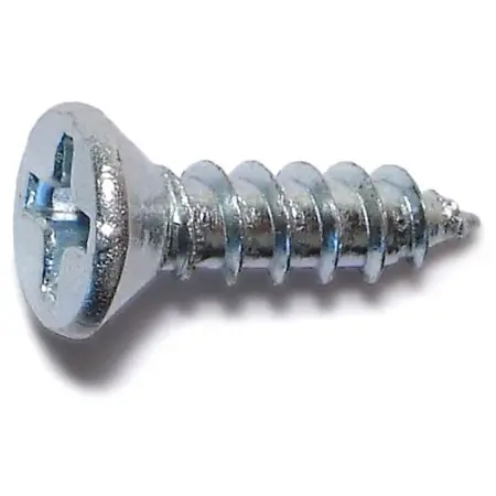 8 X 5/8 Inch Zinc Phillips Flat Head Wood Screws - 100 Count