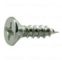 12 X 3/4 Inch Zinc Phillips Flat Head Wood Screws - 100 Count
