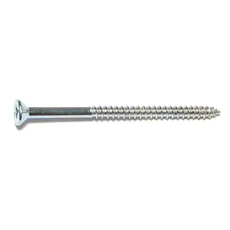 12 X 3-1/2 Zinc Plated Steel Phillips Flat Head Wood Screws - 50 Count