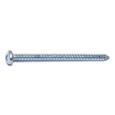6 X 2 Zinc Plated Steel Phillips Pan Head Sheet Metal Screws - 100 Count