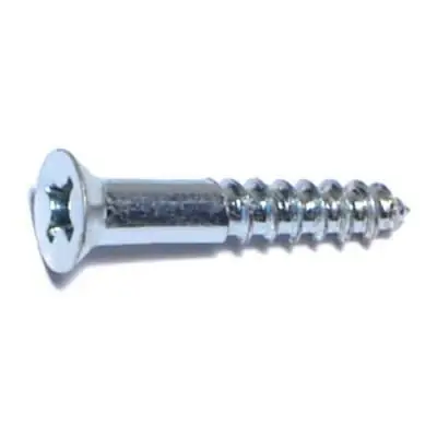 5 X 3/4 Zinc Plated Steel Phillips Flat Head Wood Screws - 100 Count