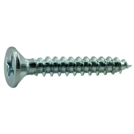6 X 7/8 Zinc Plated Steel Phillips Flat Head Wood Screws Wsfs-107 (100 Pcs)