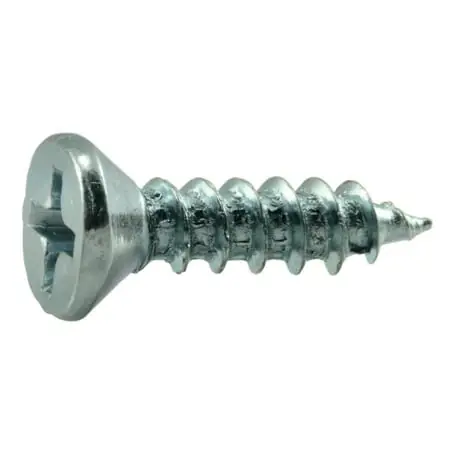 7 X 5/8 Zinc Plated Steel Phillips Flat Head Wood Screws - 100 Count