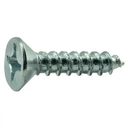 10 X 7/8 Zinc Plated Steel Phillips Flat Head Wood Screws Wsfs-305 (100 Pcs)