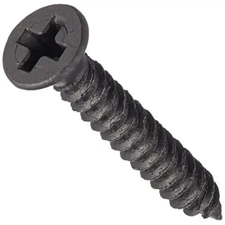 4 X 3/4 Inch Black Phosphate Phillips Flat Twinfast Wood Screws - 100 Count