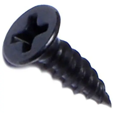 6 X 1/2 Inch Black Phosphate Phillips Flat Twinfast Wood Screws - 100 Count