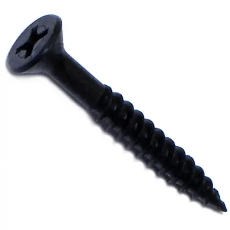 8 X 1-1/4 Inch Black Phosphate Phillips Flat Twinfast Wood Screws - 100 Count
