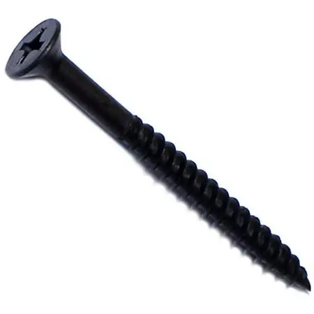 8 X 1-3/4 Inch Black Phosphate Phillips Flat Twinfast Wood Screws - 100 Count