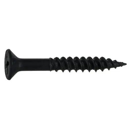 10 X 1-1/4 Black Phosphate Phillips Flat Head Twinfast Wood Screws - 100 Count
