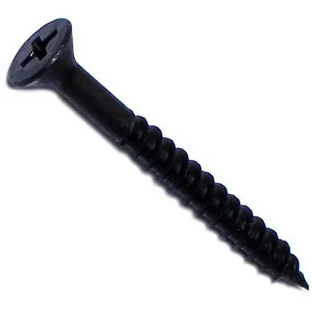 8 X 1-1/2 Inch Black Phosphate Phillips Flat Twinfast Wood Screws - 100 Count