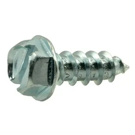 12 X 5/8 Zinc Slotted Hex Sheet Metal Screws Smshws-089 (100 Pcs)