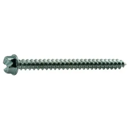 12 X 2-1/2 Zinc Plated Steel Slotted Hex Washer Head Sheet Metal Screws