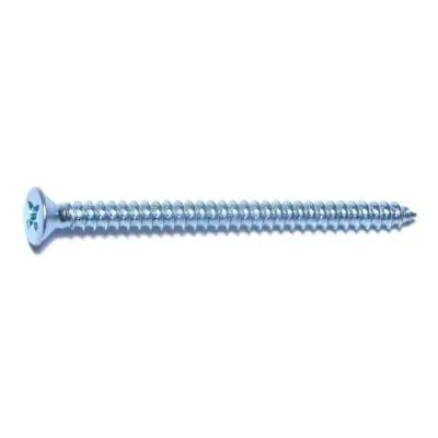 6 X 2 Zinc Plated Steel Phillips Flat Head Sheet Metal Screws - Durable Fasteners