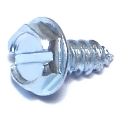 7 X 3/8 Zinc Slotted Hex Washer Head Sheet Metal Screws Smshws-020 (100 Pcs)
