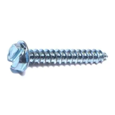 7 X 1 Zinc Slotted Hex Washer Head Sheet Metal Screws Smshws-029 (100 Pcs)