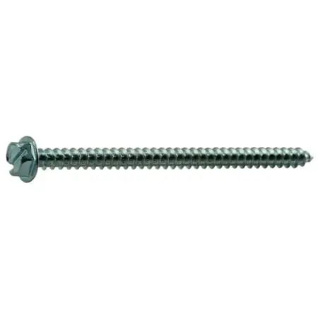 8 X 2-1/2 Zinc Slotted Hex Sheet Metal Screws Smshws-056 (100 Pcs)