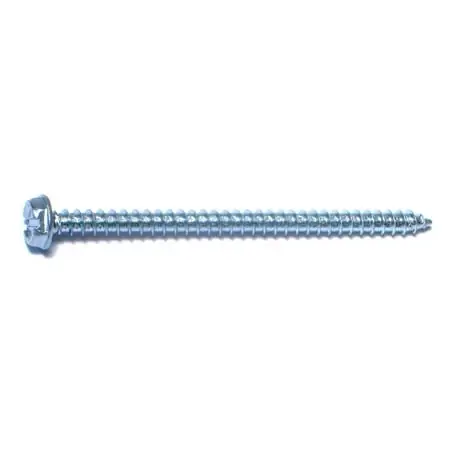 10 X 3 Zinc Slotted Hex Washer Head Sheet Metal Screws Smshws-083 (100 Pcs)