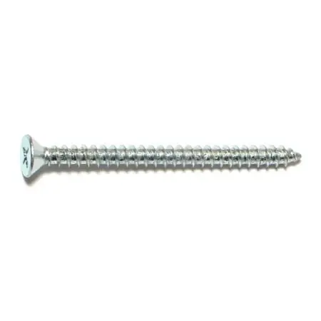 10 X 2-1/2 Zinc Plated Steel Phillips Flat Head Sheet Metal Screws