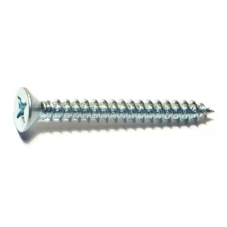 12 X 2 Zinc Plated Steel Phillips Flat Head Sheet Metal Screws - Smsfls-215