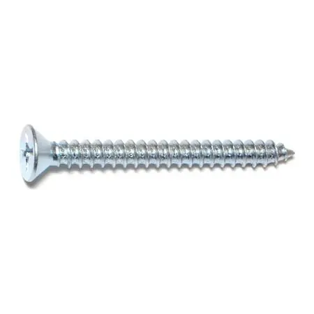 14 X 2-1/2 Zinc Plated Steel Phillips Flat Head Sheet Metal Screws - Smsfls-254