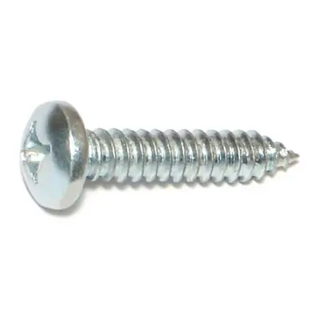 14 X 1-1/4 Zinc Plated Steel Phillips Pan Head Sheet Metal Screws - 100 Count