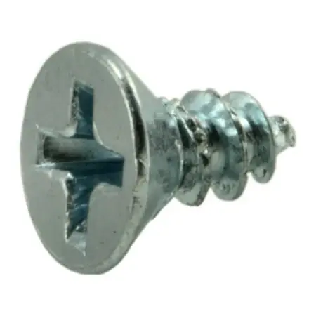 8 X 3/8 Zinc Plated Steel Phillips Flat Head Wood Screws (100 Pcs.)