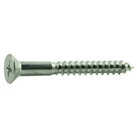 14 X 2-1/4 Zinc Plated Steel Phillips Flat Head Wood Screws (50 Pcs.)