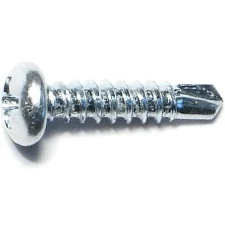 6 X 5/8 Inch Zinc Phillips Pan Self-drilling Screws - 100 Count Box