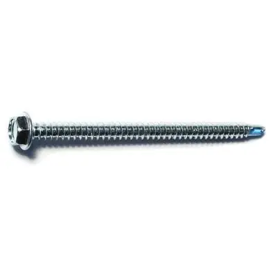 8-18 X 2-1/2 Zinc Plated Steel Hex Washer Self-drilling Screws - 100 Count