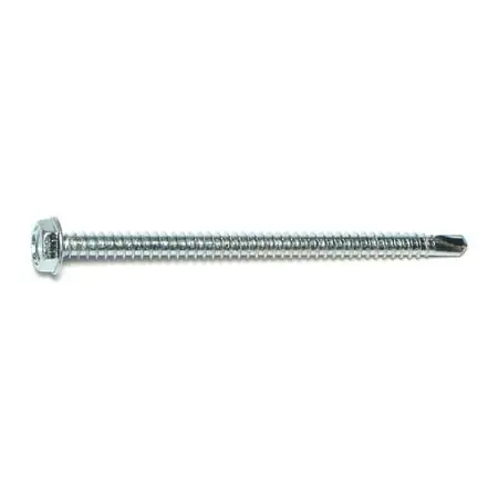 10-16 X 3 Zinc Plated Steel Hex Washer Head Self-drilling Screws - 100 Count
