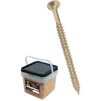9 X 2-1/4 Inch Tan Xl1500 Saberdrive Deck Screws - 5 Pound Tub