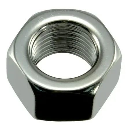 1/2 -20 Polished 18-8 Stainless Steel Grade 5 Fine Thread Hex Nuts (4 Pcs.)
