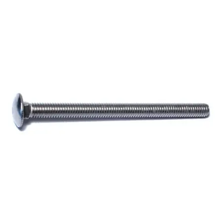 3/8-16 X 5 Inch Stainless Steel Coarse Thread Carriage Bolts - 18-8 Grade