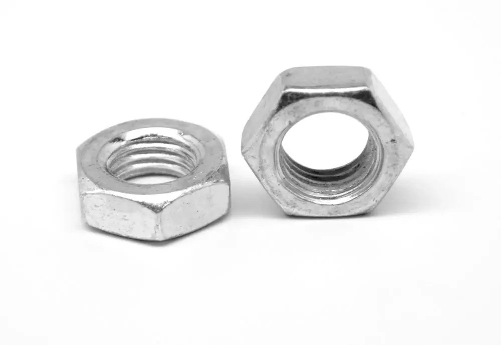M12 X 1.50 Hex Jam Nut, Zinc Plated, Low Carbon Steel, Class 4