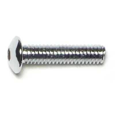 8-32 X 3/4 Chrome Grade 8 Button Head Socket Cap Screws Scsbs8-075 (10 Pcs.)