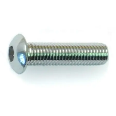1/4 -28 X 1 Polished 18-8 Stainless Button Head Socket Cap Screws (6 Pcs.)