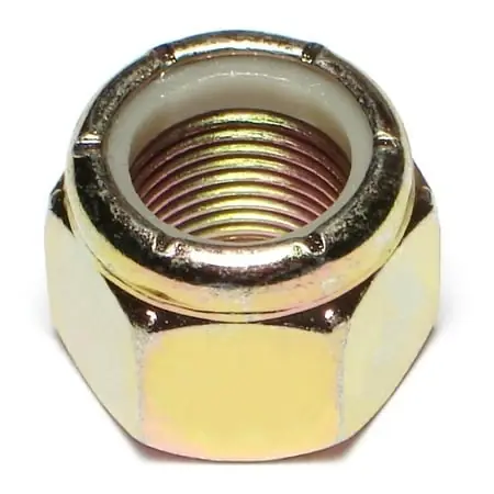 3/4-16 Yellow Zinc Grade 8 Fine Thread Nylon Insert Lock Nuts