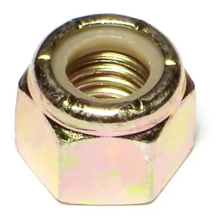1/2-13 Yellow Zinc Grade 8 Coarse Nylon Insert Lock Nuts - Durable Steel Fasteners
