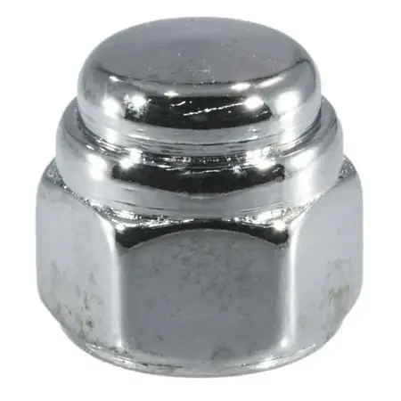 5/16-18 Chrome Plated Steel Flat Head Acorn Nuts - Coarse Thread